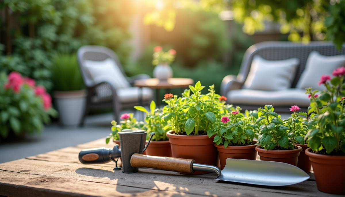 Budget complet pour équiper un jardin : outils, plants et mobilier extérieur